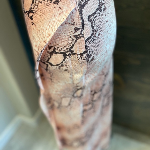 NWT Satin Pink Long Surplice Slip Dress Women's Bohemian Animal Print M & L - Picture 15 of 15